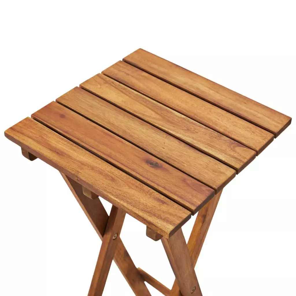 small solid wood garden table with folding design