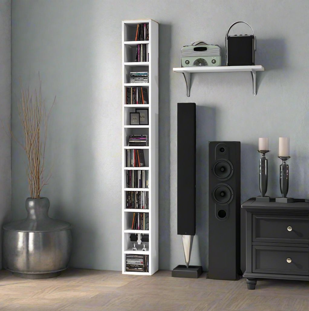 1000 Cd Rack Unique Tall CD Rack Narrow Tower Shelving Storage Unit Tiered Display Cabinet