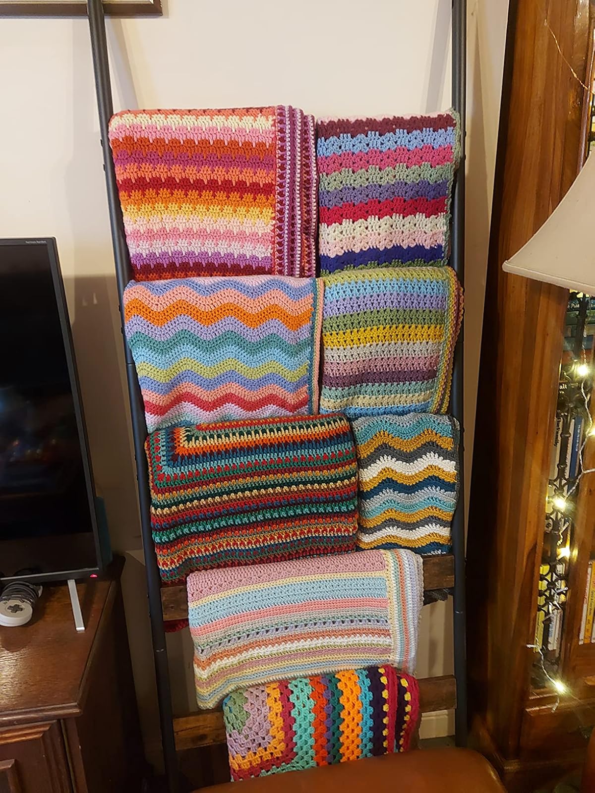 rustic blanket holder ideal for any room