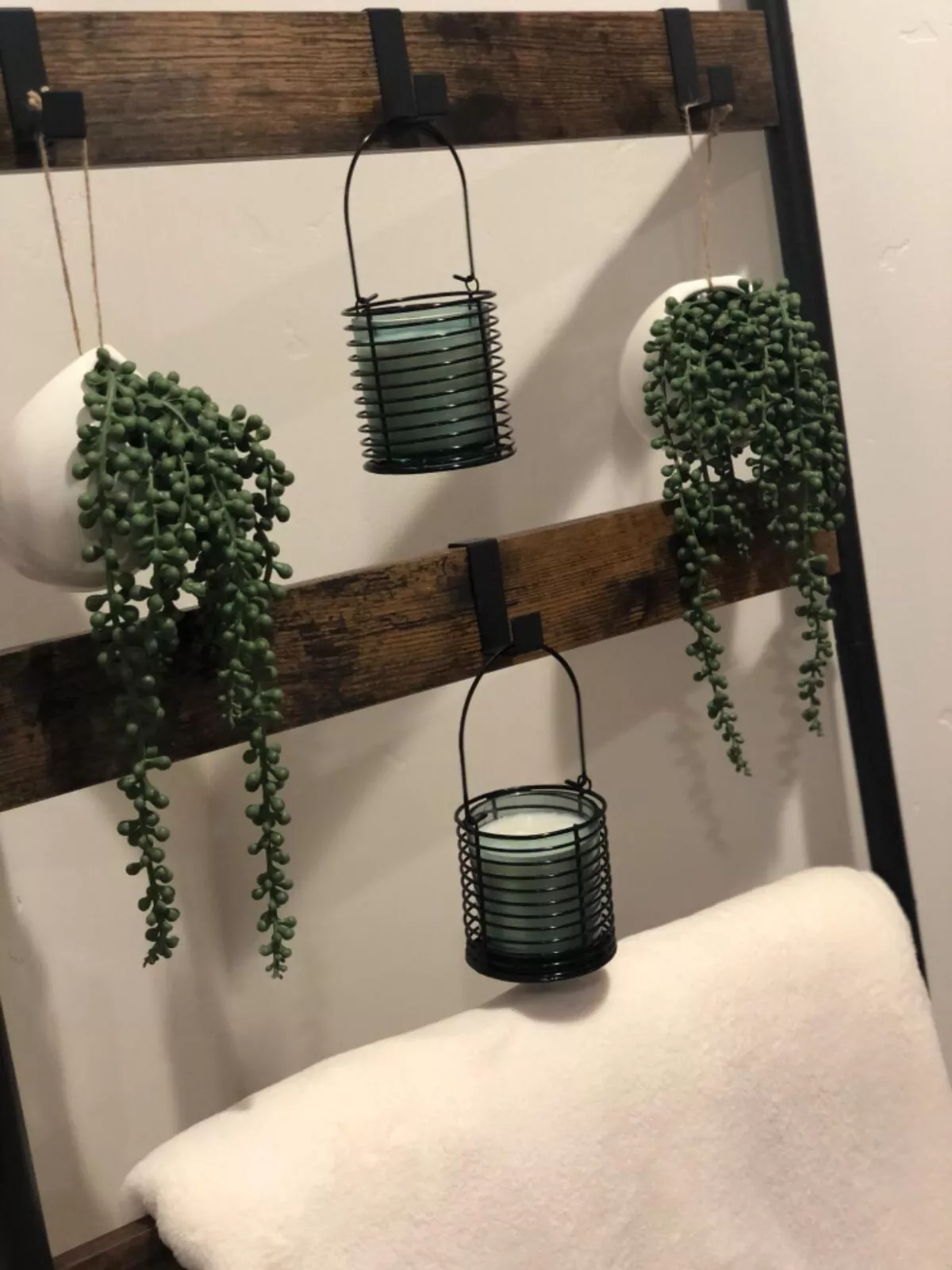 decorative durable industrial ladder rack for towels and blankets
