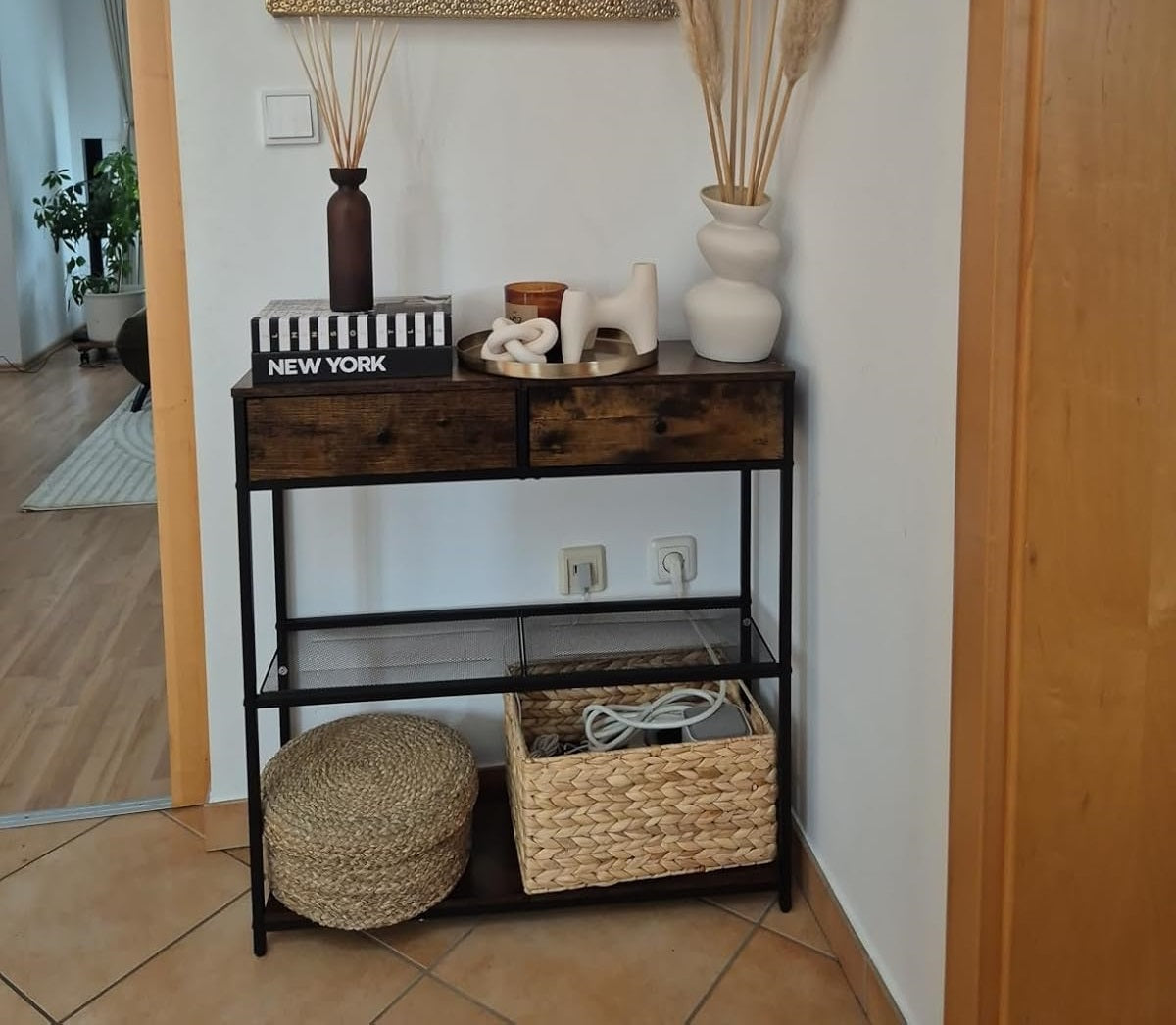 durable hallway furniture with storage for vintage style home