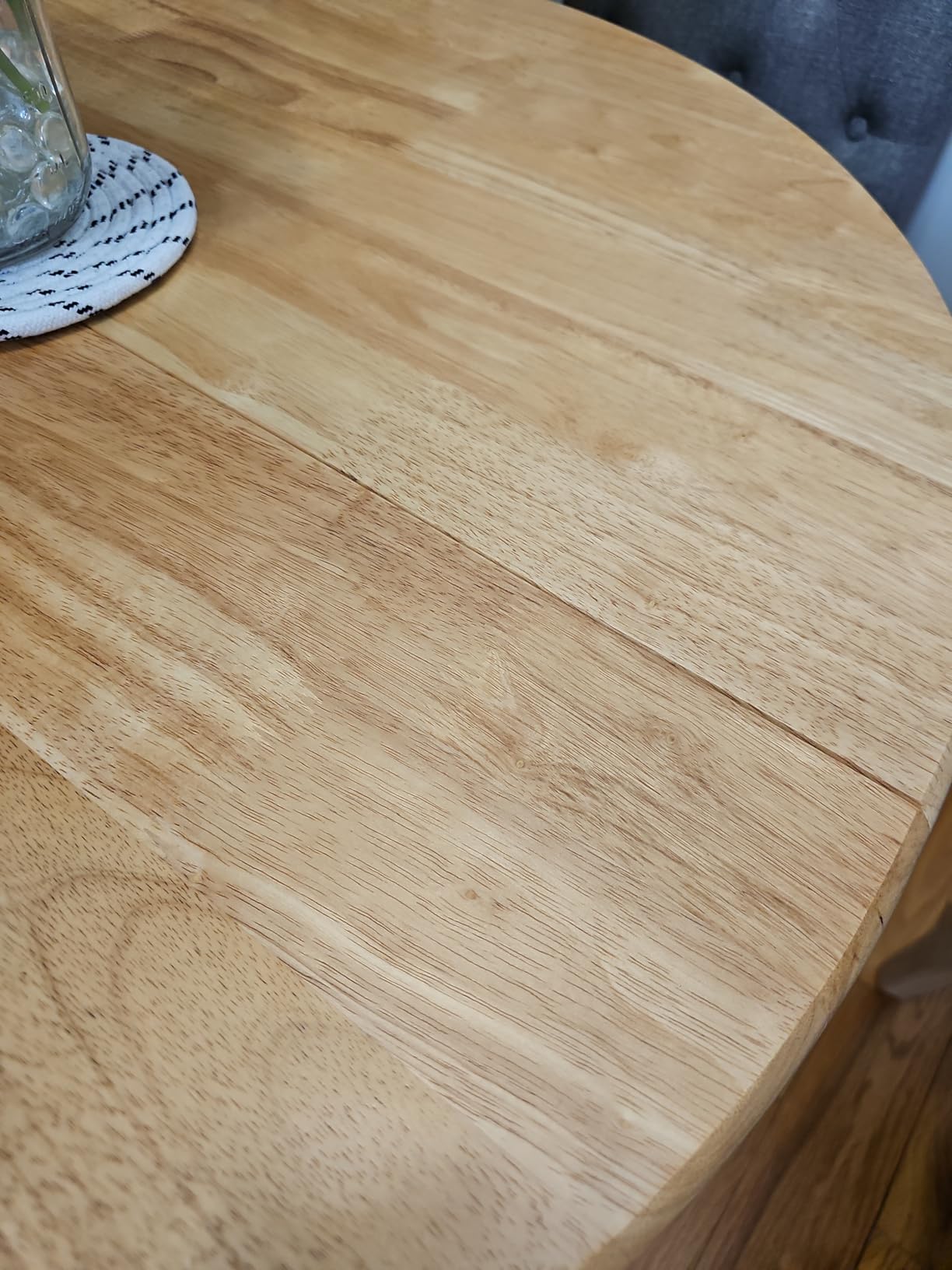 round vintage dining table with pedestal base