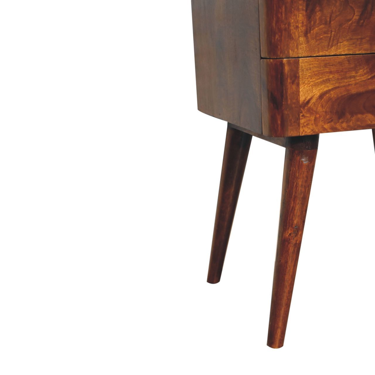 bedside table with 2 drawers in a dark tone fully handcrafted
