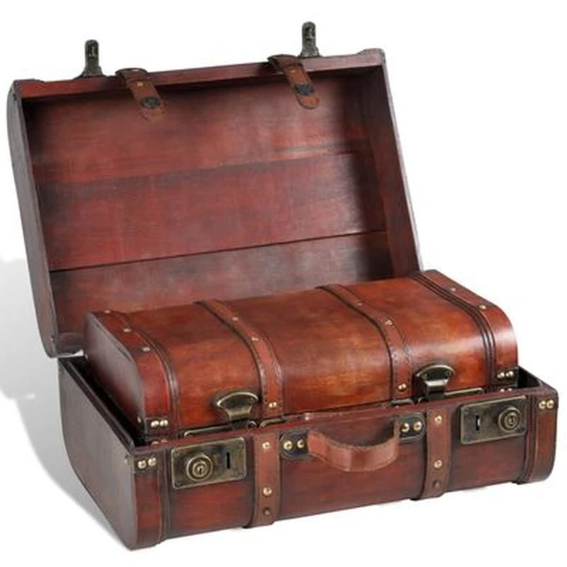 Vintage-style open brown continers industrial style boxes