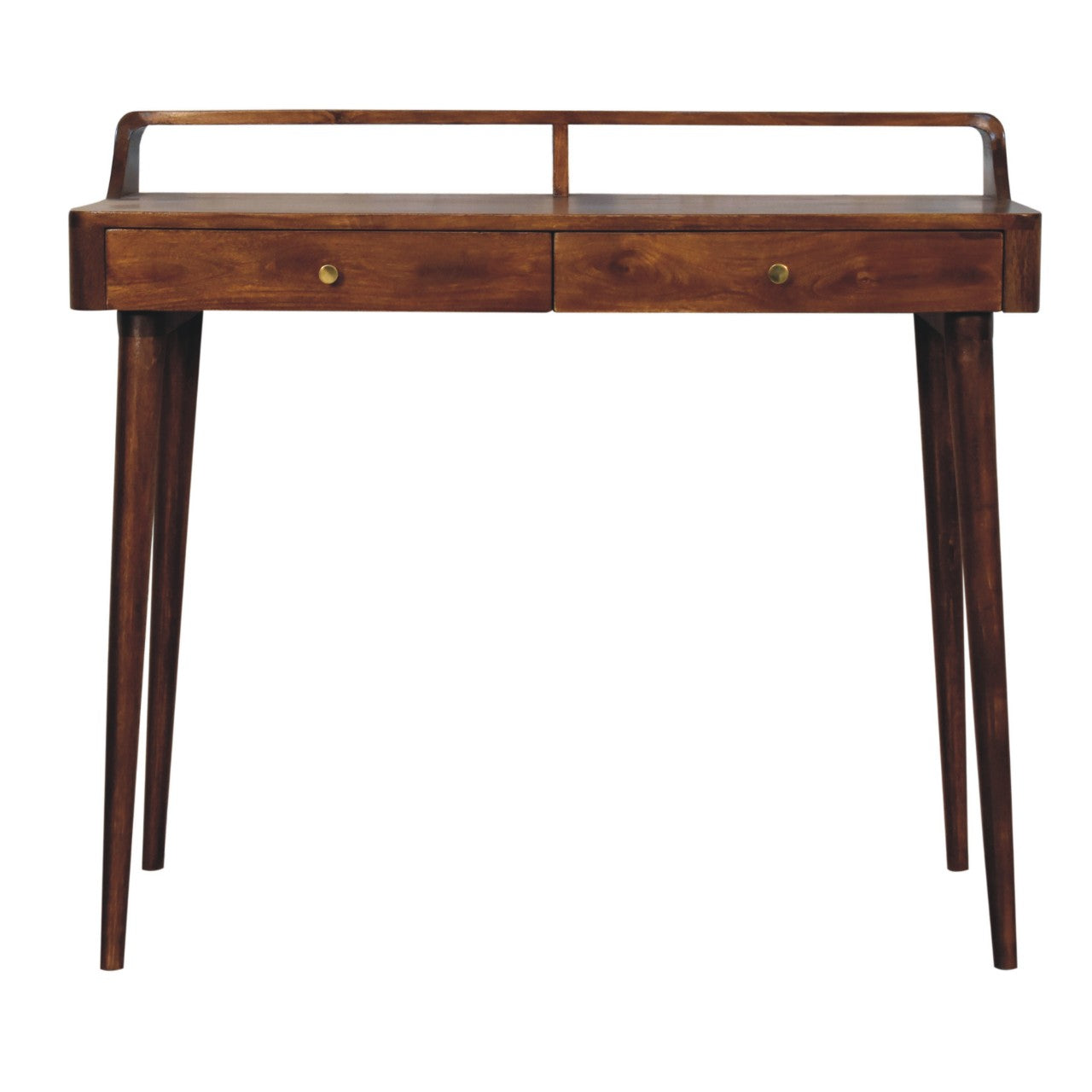 solid mango wood writing desk in dark tone