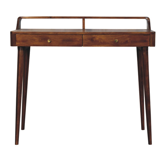 solid mango wood writing desk in dark tone