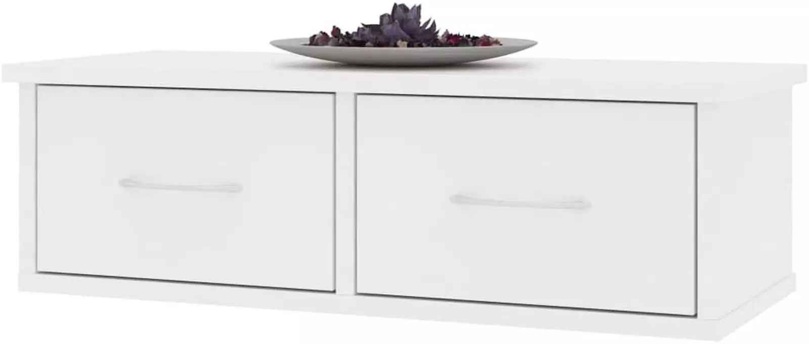 White Floating Drawer Shelf Wall Cabinet Small Storage Console Table