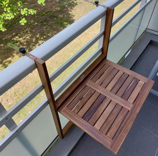 acacia wood foldable hanging table for balcony
