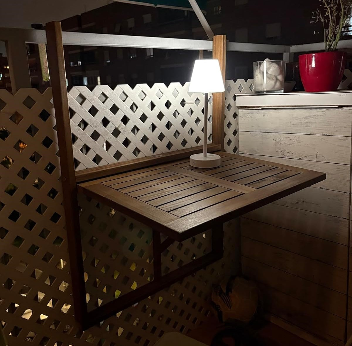 solid acacia wood foldable balcony table