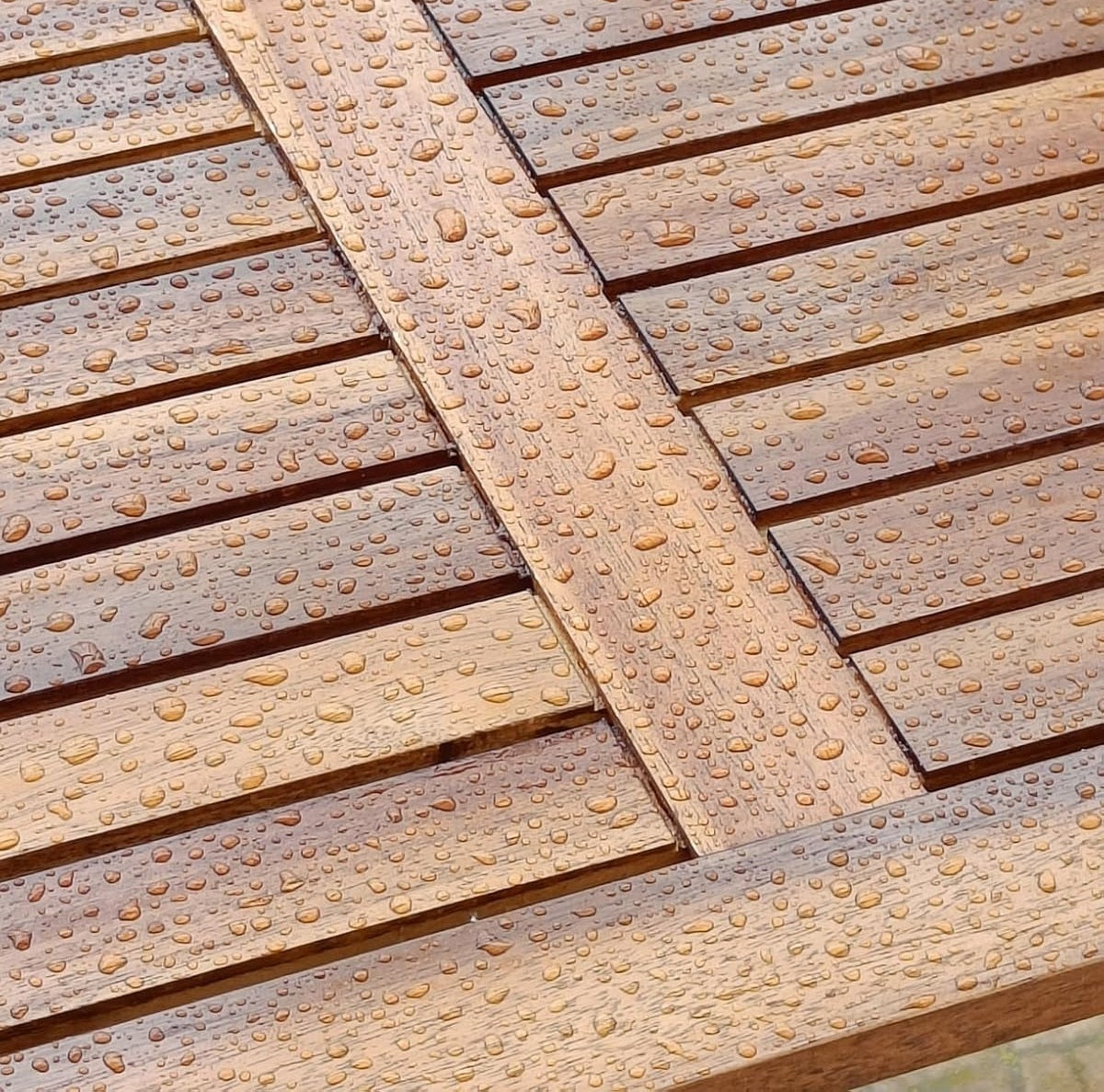 oil finished balcony table, durable for outdoor use