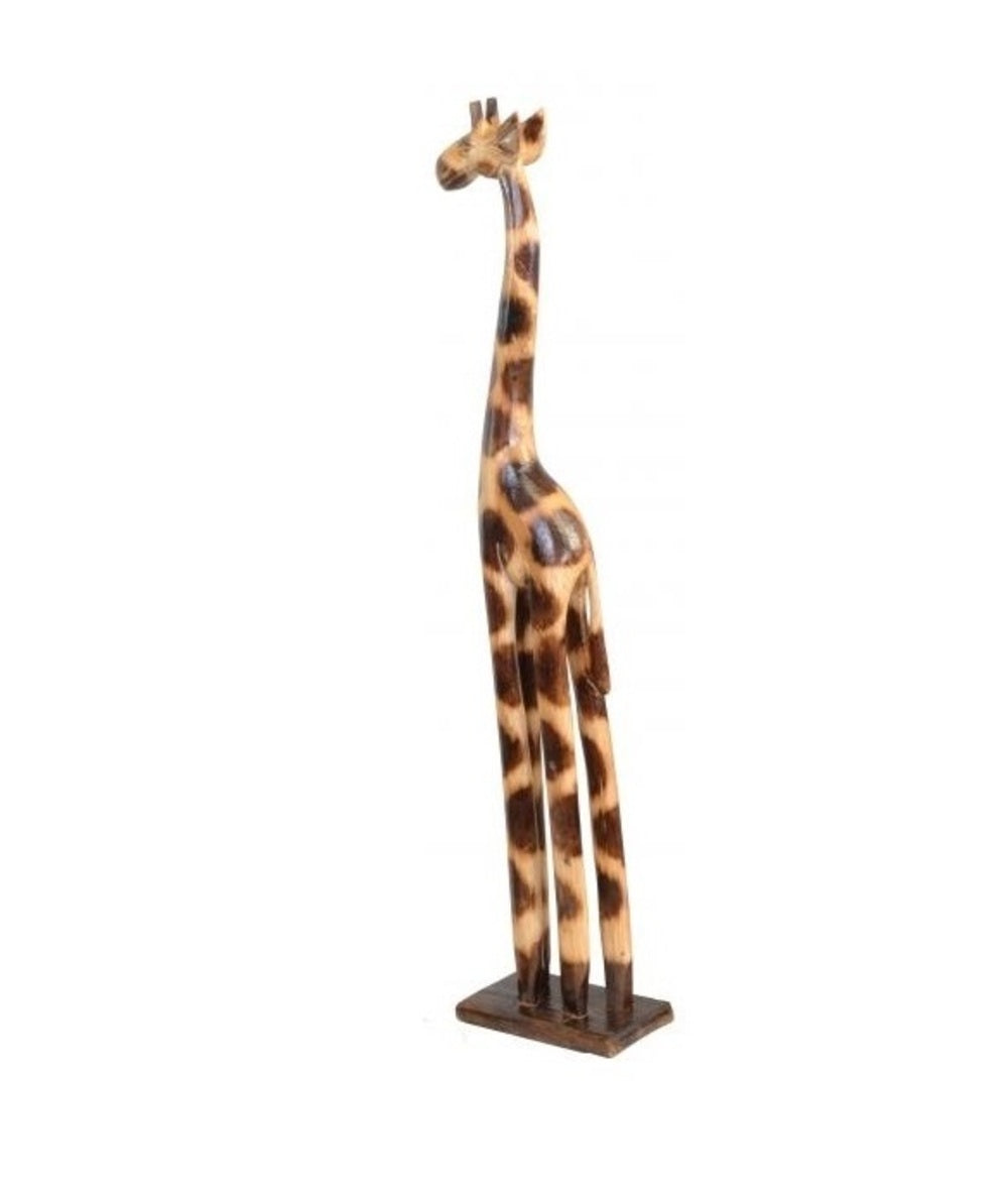 wooden giraffe sculpture ornament, handmade Africa animals