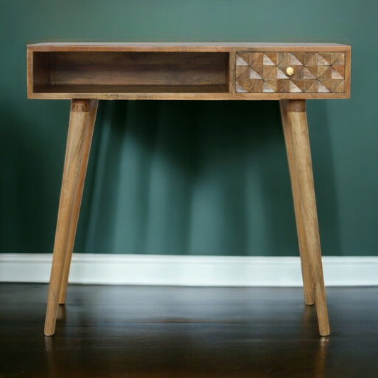 Writing Desk With Diamond Carved Drawer-myuniquefurnishings.co.uk