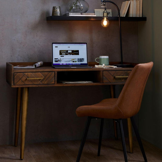 Writing Desk With Gold Painted Legs-myuniquefurnishings.co.uk