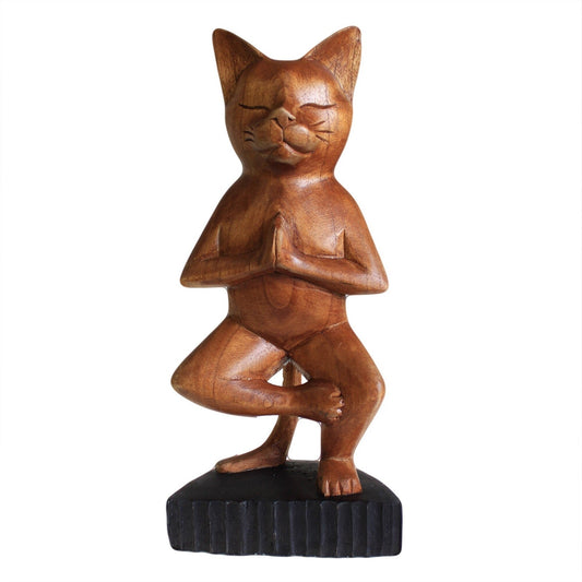 Yoga Cat - One Leg Pose-myuniquefurnishings.co.uk